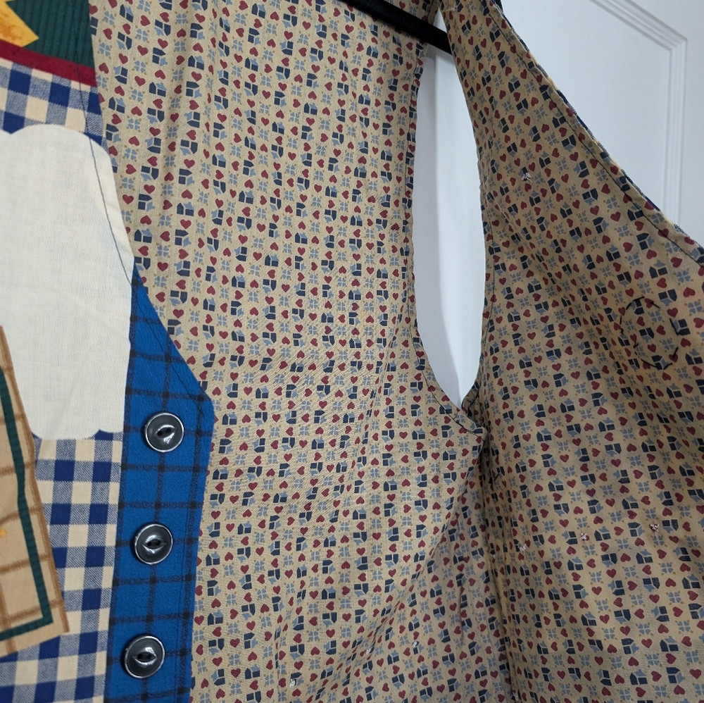 Patchwork Cottagecore Gingham Sunflower Tie-Back … - image 5